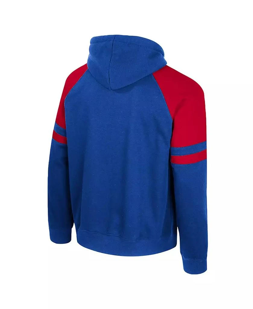 Colosseum Men's Royal Kansas Jayhawks Todd Raglan Pullover Hoodie 3