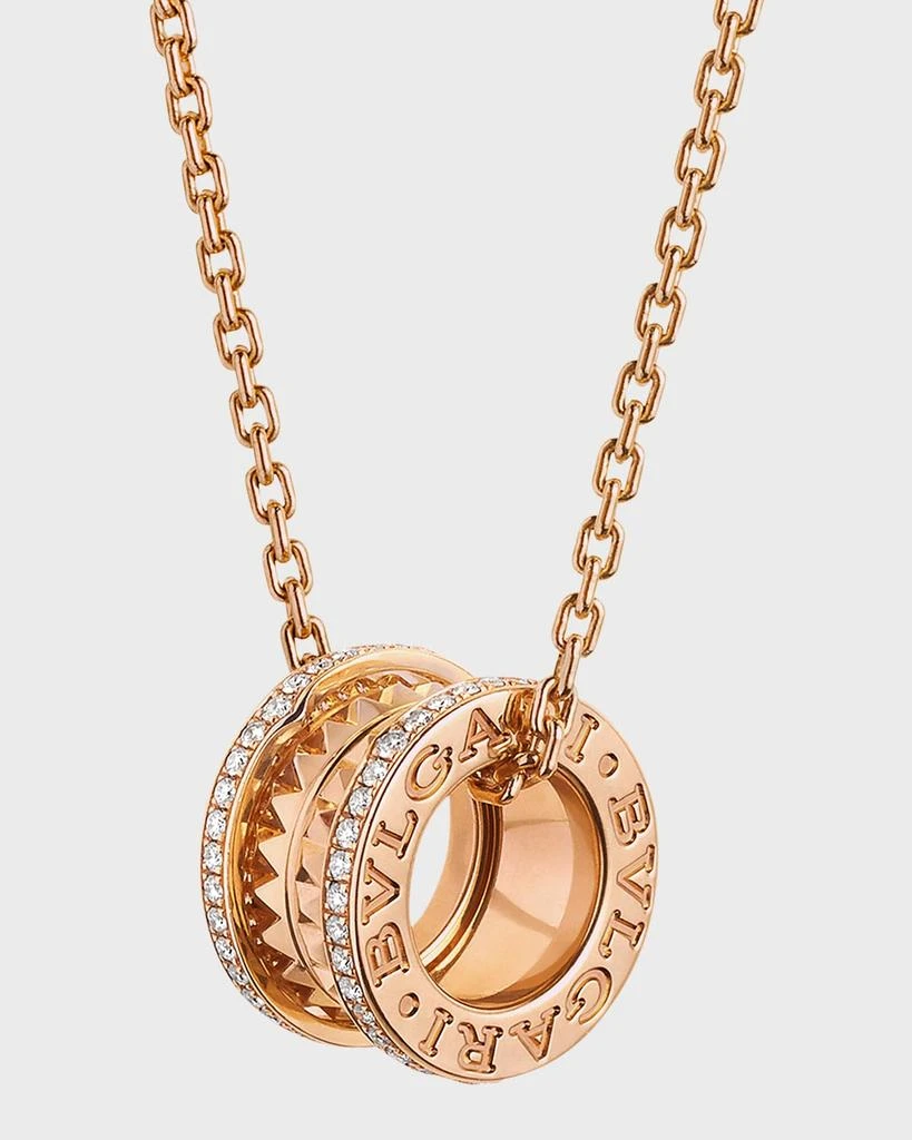 BVLGARI B.Zero1 Rock Pave Pendant Necklace in 18K Rose Gold 1