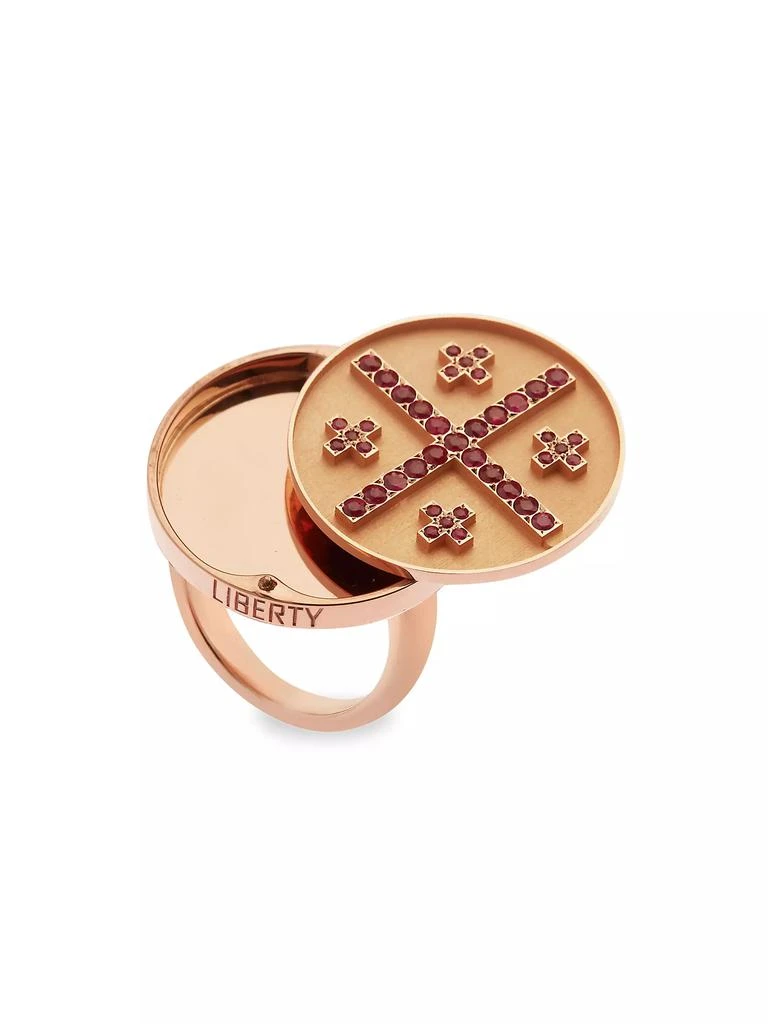 Ileana Makri Liberty 18K Rose Gold & Ruby Cross Ring 3