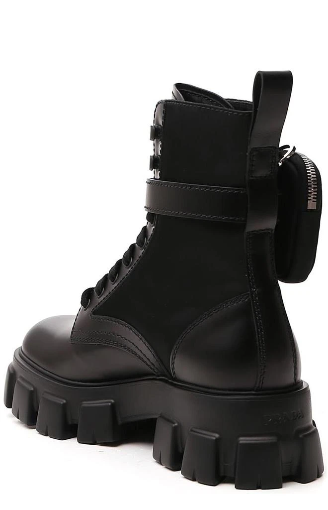 Prada Prada Strapped Pouch Combat Boots 3