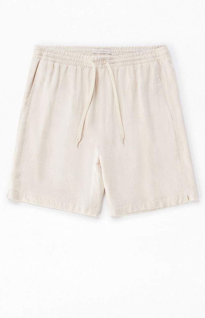 PacSun Cream Russel Linen Volley Shorts