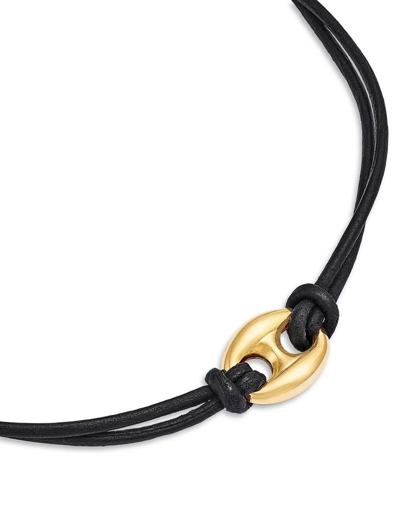 Zoe Chicco 14K Yellow Gold Heavy Metal Mariner Link Leather Bracelet 3