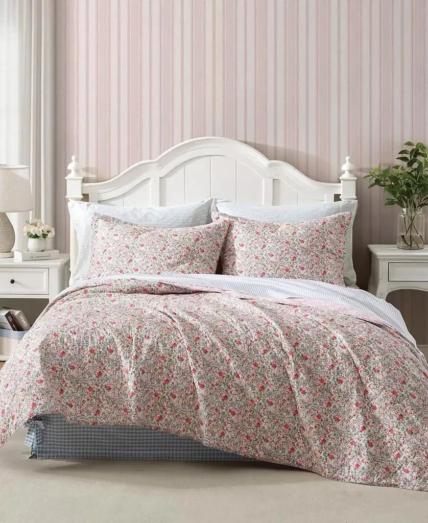 Laura Ashley Rowena Cotton Reversible Quilt, King 1