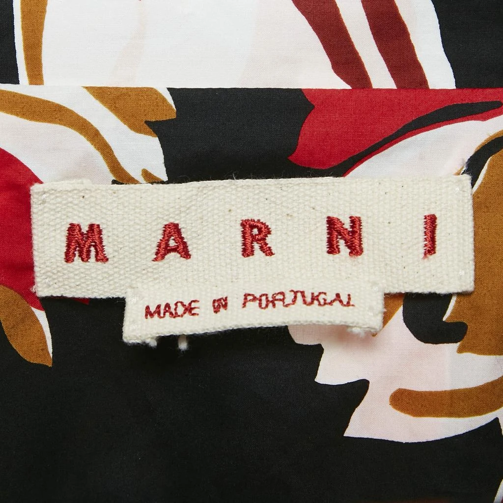 Marni Marni Black/Red Floral Print Cotton Blouse and Pants Set M 4
