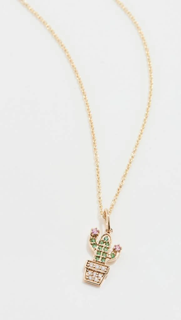 Sydney Evan 14k Small Potted Cactus Necklace 1