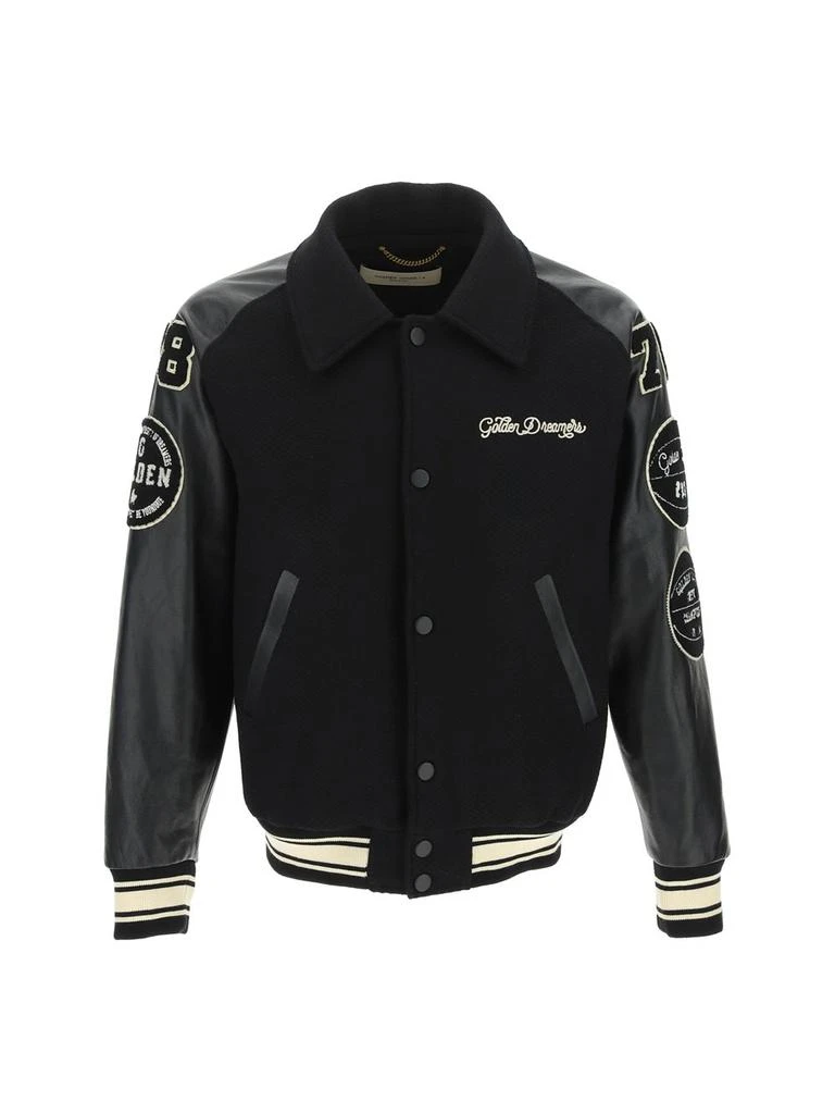 Shop Golden Goose Deluxe Brand Logo Embroidered Jacket on Sale at