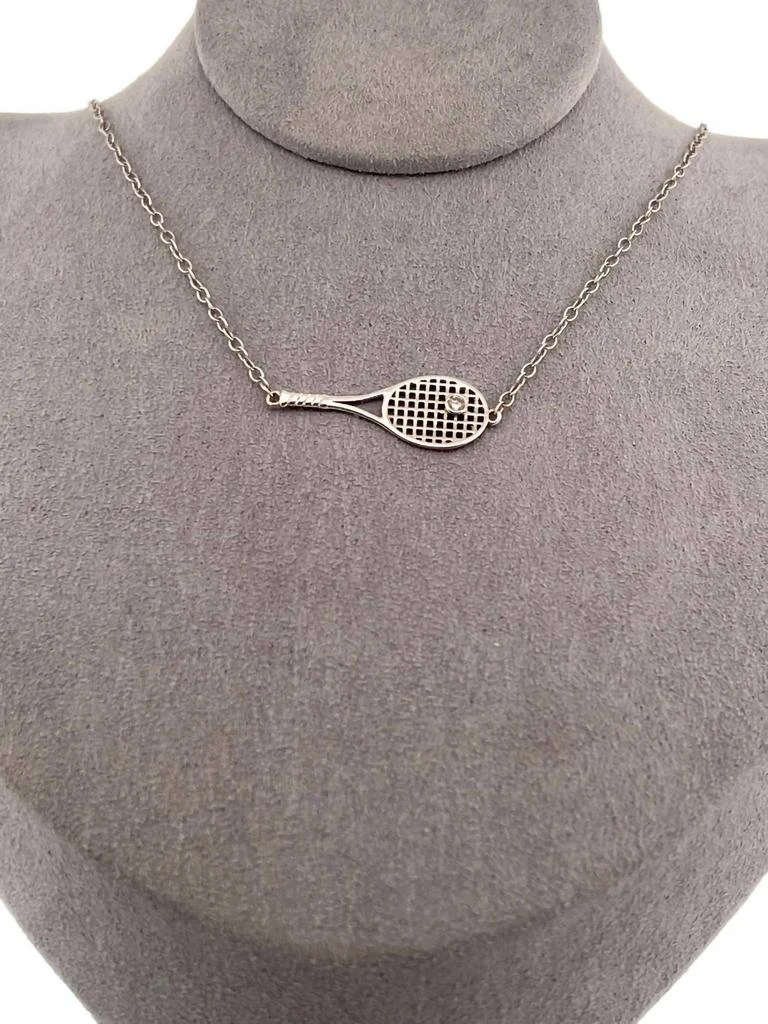Love Love Tennis Love Love Tennis - Women's Gold Racket + Diamond Ball Necklace 1