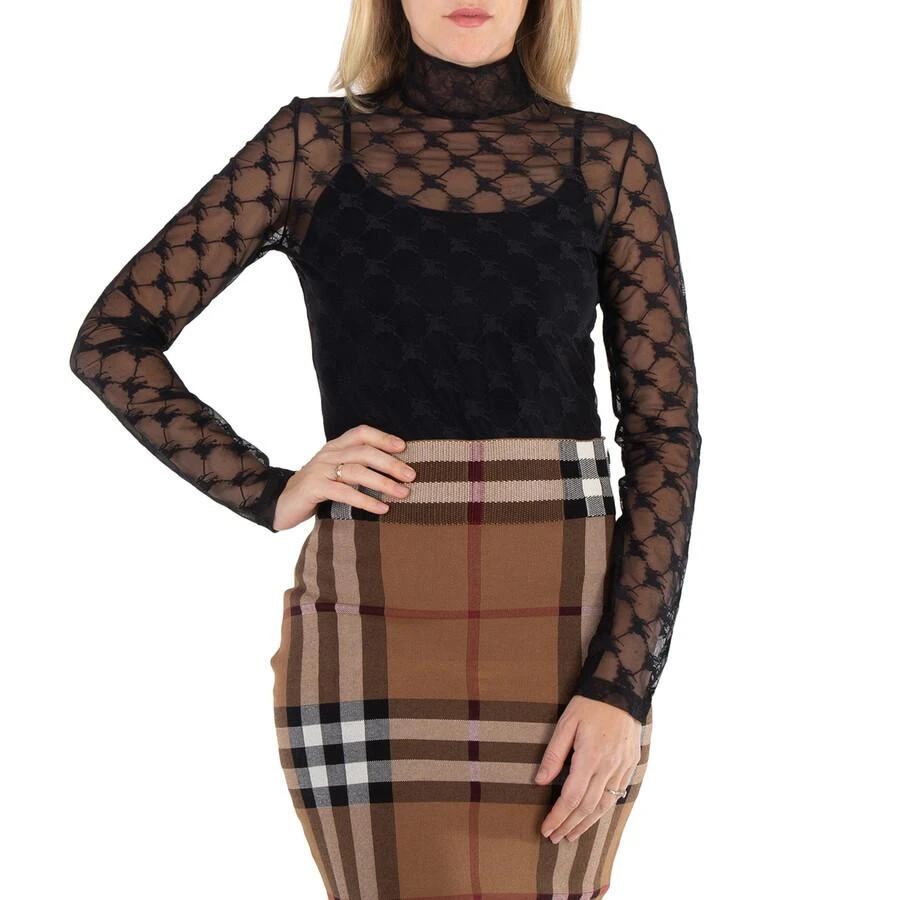 Burberry Equestrian Knight Stretch Tulle Bodysuit