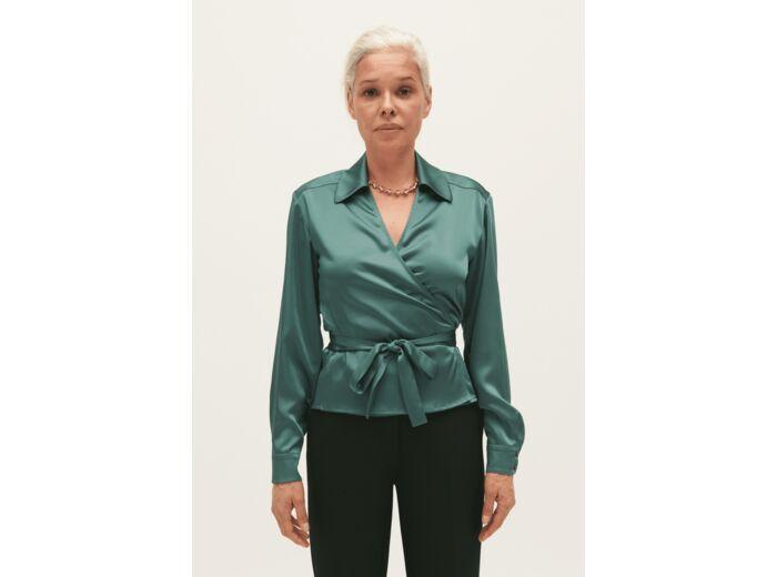 claudie pierlot Blouse cache-cœur verte