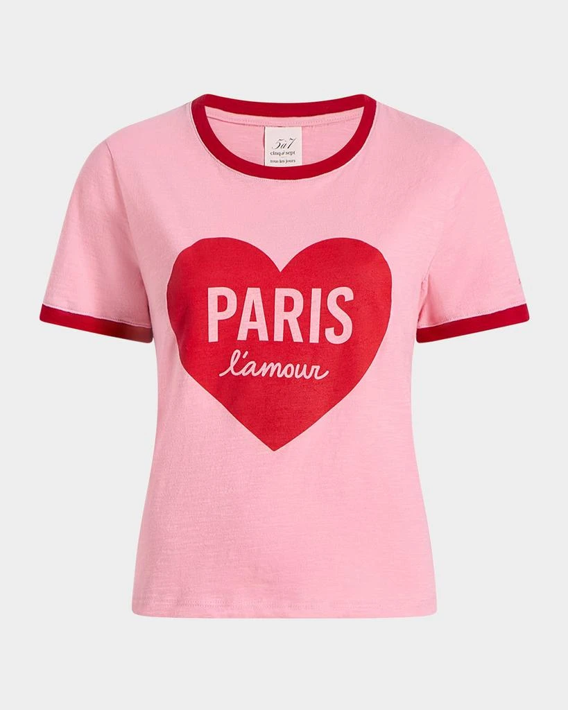 Cinq a Sept Paris L
Amour Heart Shrunken Ringer Tee 1