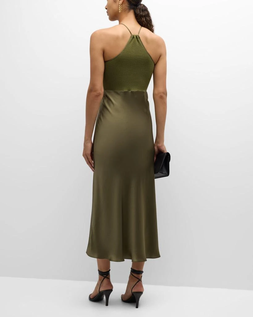 Sablyn Clara Mixed Media Bias-Cut Midi Dress 4