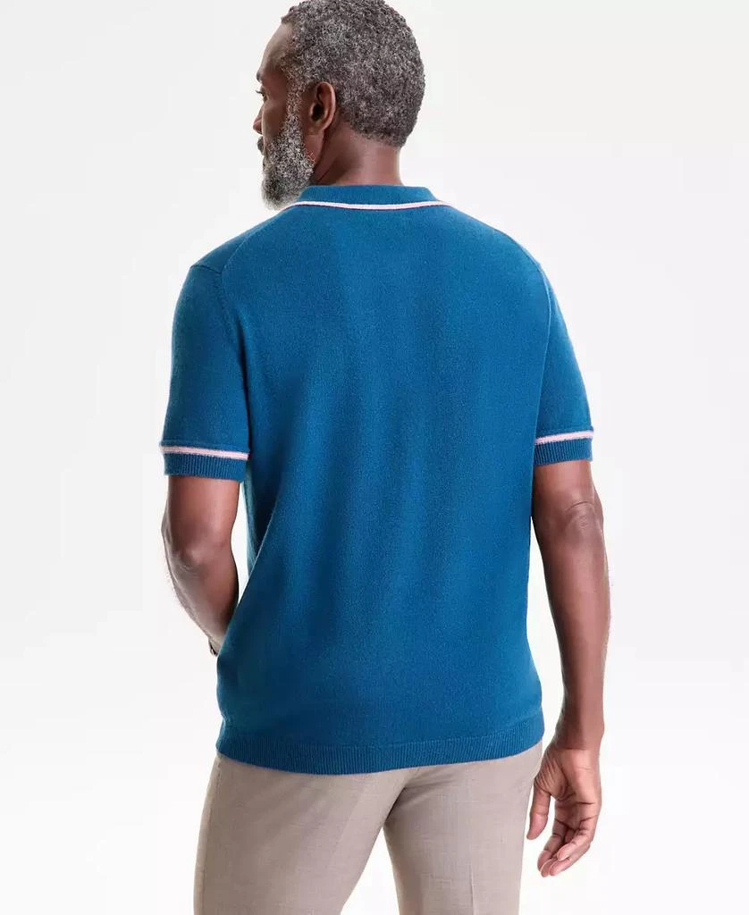 Club Room Men's Regular-Fit Tipped 100% Cashmere Sweater Polo Shirt, Macy's Exclusive 4