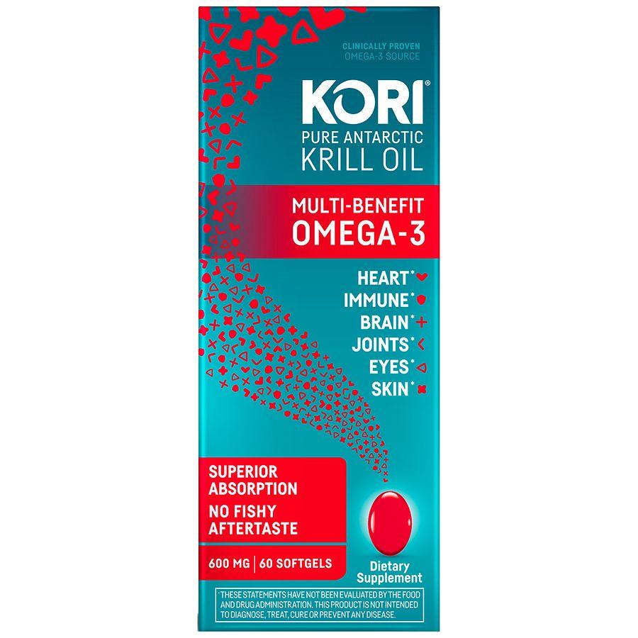 Kori Pure Antarctic Krill Oil Multi-Benefit Omega-3 600mg Softgels