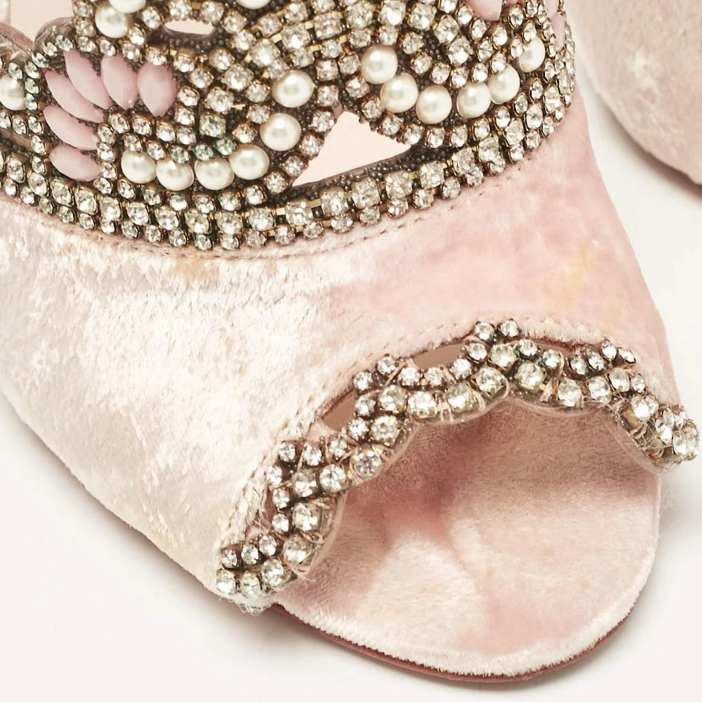 Sophia Webster Sophia Webster Pink Leather and Velvet Royalty Ankle Strap Sandals Size 36 7