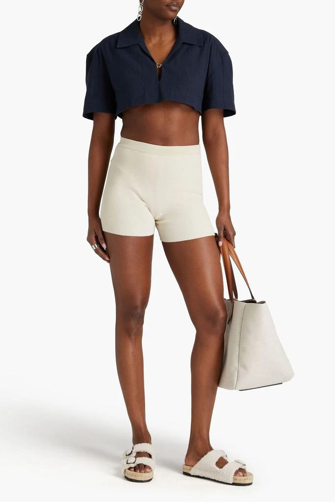 Jacquemus Bebi cropped hemp and cotton-blend shirt 2