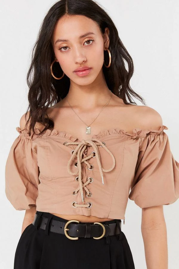 I.AM.GIA I.AM.GIA Alya Off-The-Shoulder Corset Top 1