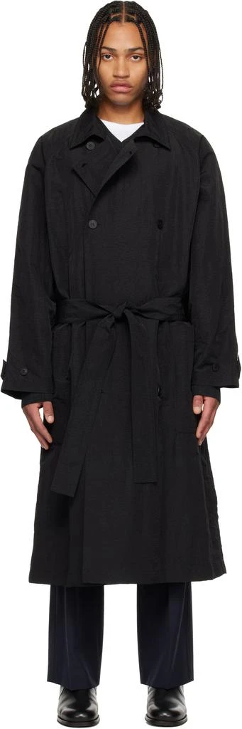 LE17SEPTEMBRE Black Crisp Raglan Trench Coat