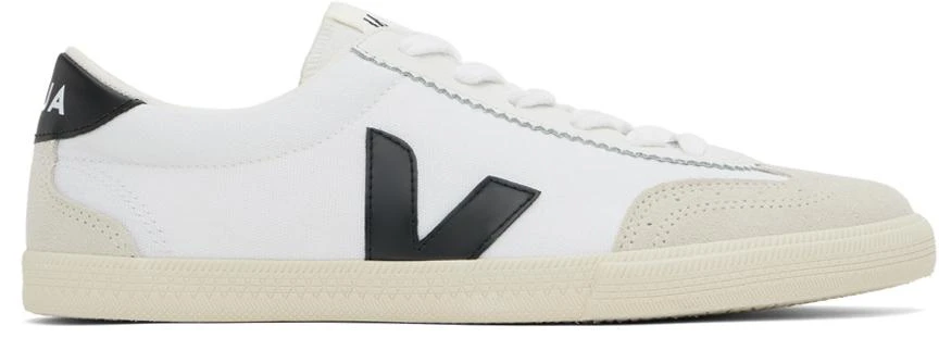 Veja White & Black Volley Canvas Sneakers 1