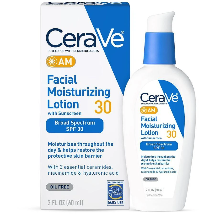 CeraVe AM Face Moisturizer SPF 30 Oil-Free Cream with Sunscreen 1