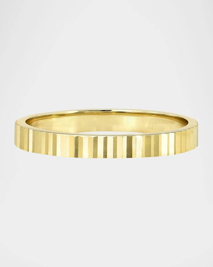 Zoe Lev 14K Yellow Gold Thin Notched Ring, Size 7