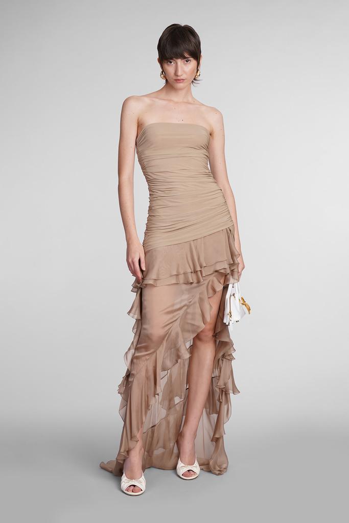 Blumarine Dress In Beige Polyamide