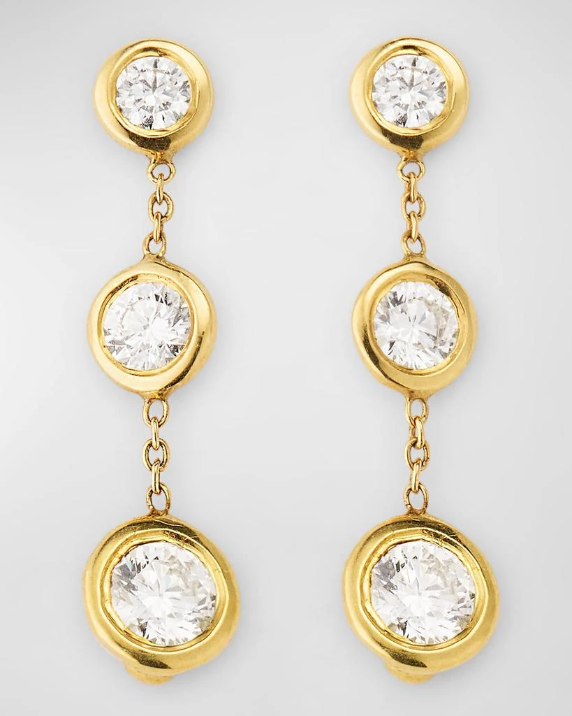 Roberto Coin 18K Yellow Gold Triple Drop Diamond Earrings