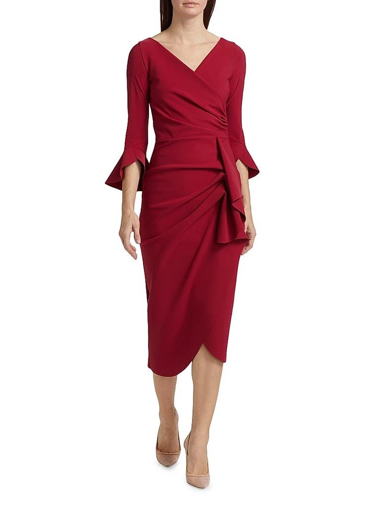 slim fit dress slacks Ribbed slim-fit midi dress with rips main image 1