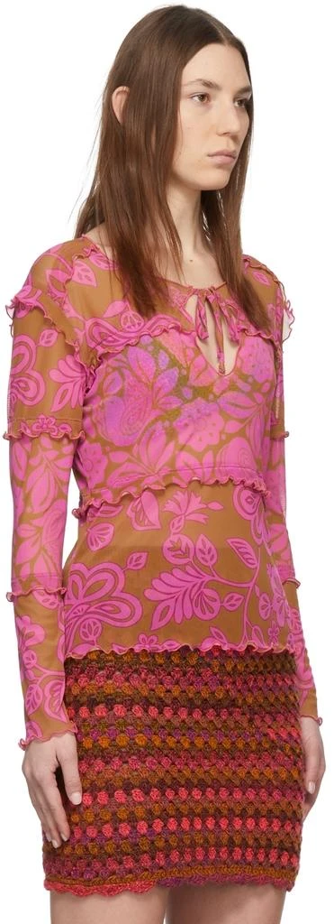 Anna Sui Pink Paradisiac Combo Mesh T-Shirt 2
