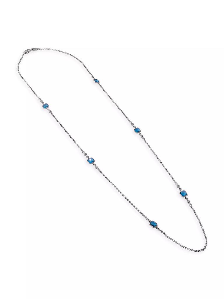 Konstantino Anthos Sterling Silver, 18K Yellow Gold & Blue Spinel Necklace