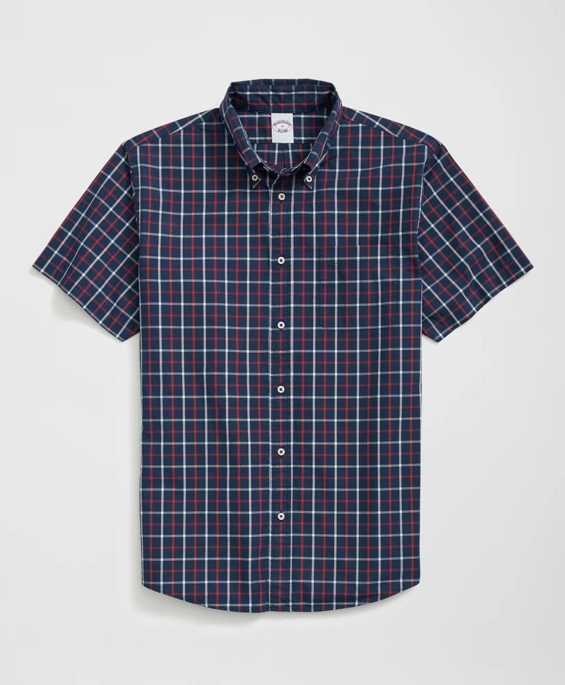 Brooks Brothers Friday Shirt, Short-Sleeve Poplin Windowpane