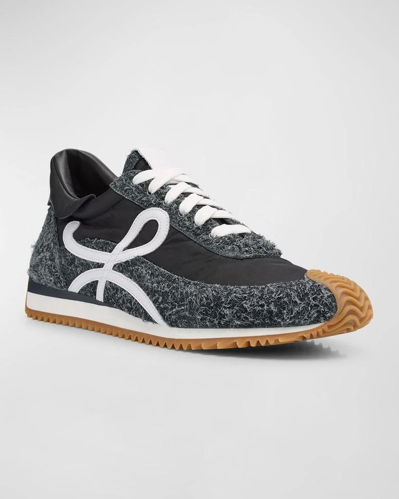 Loewe Men's Flow Runner Nylon and Brushed Suede Sneakers 2