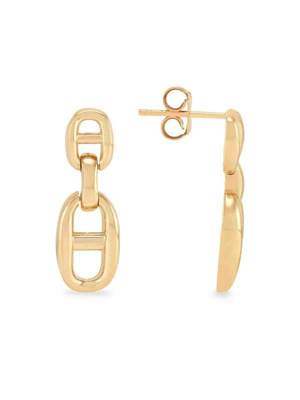 Saks Fifth Avenue 14K Yellow Gold Link Drop Earrings 1