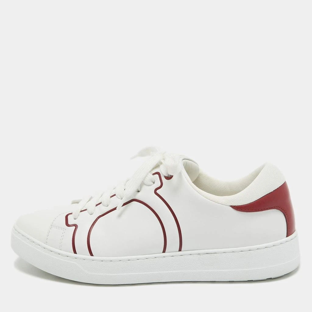 Salvatore Ferragamo Ferragamo White/Red Leather Classic Tennis Low Top Sneakers Size 40 1