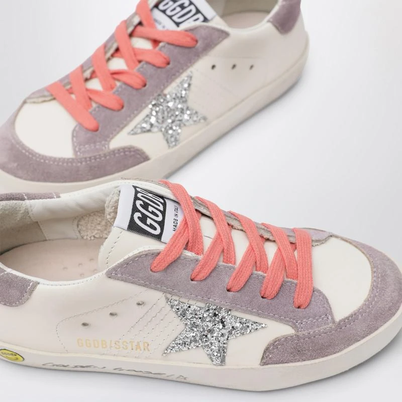 Golden Goose White leather and lilac suede Super-Star sneakers 5