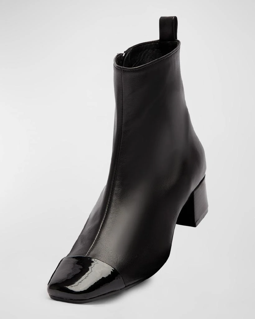 CAREL Mixed Leather Cap-Toe Booties 5