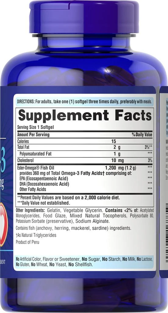 Puritan's Pride Omega-3 Fish Oil 200 mg 120 softgel 5