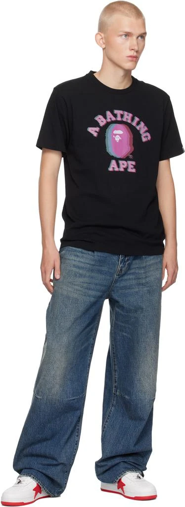 Bape Black Glitch Art College T-shirt 4