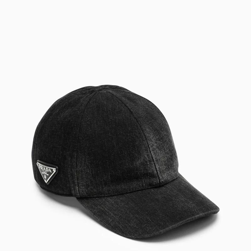 Prada Washed-out black baseball cap 1