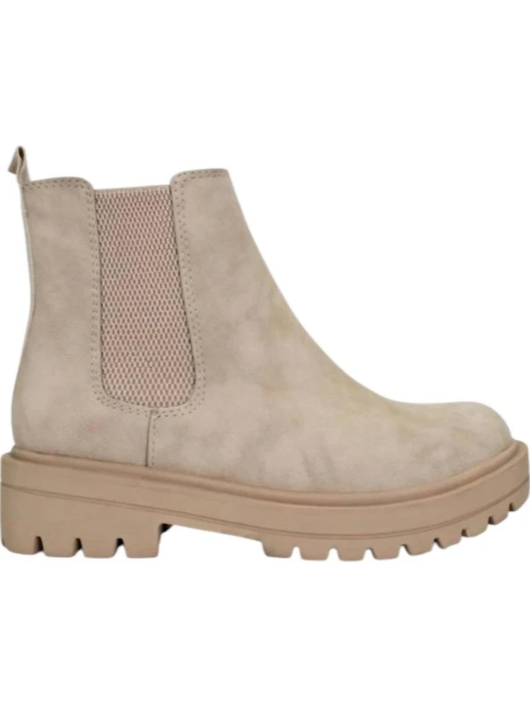 SODA Women's Paden Lug Sole Chelsea Booties In Beige 1