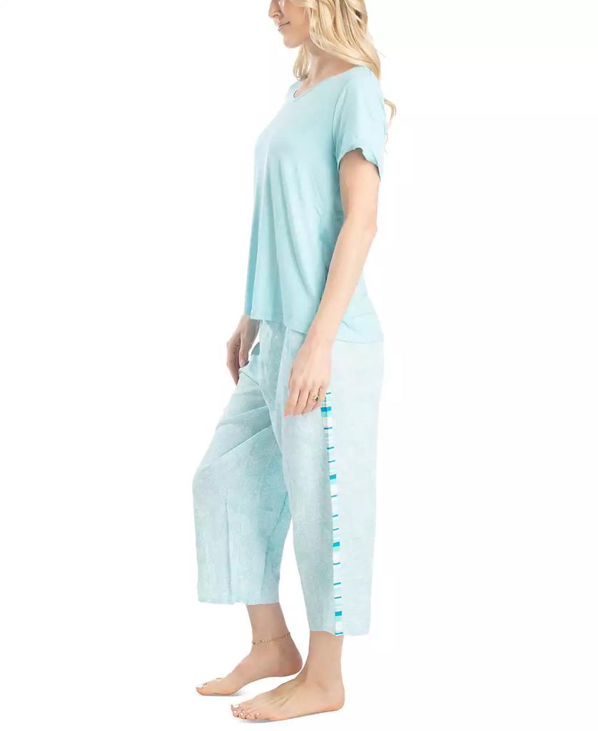MUK LUKS Women's 2-Pc. Coastal Life Cropped Pajamas Set