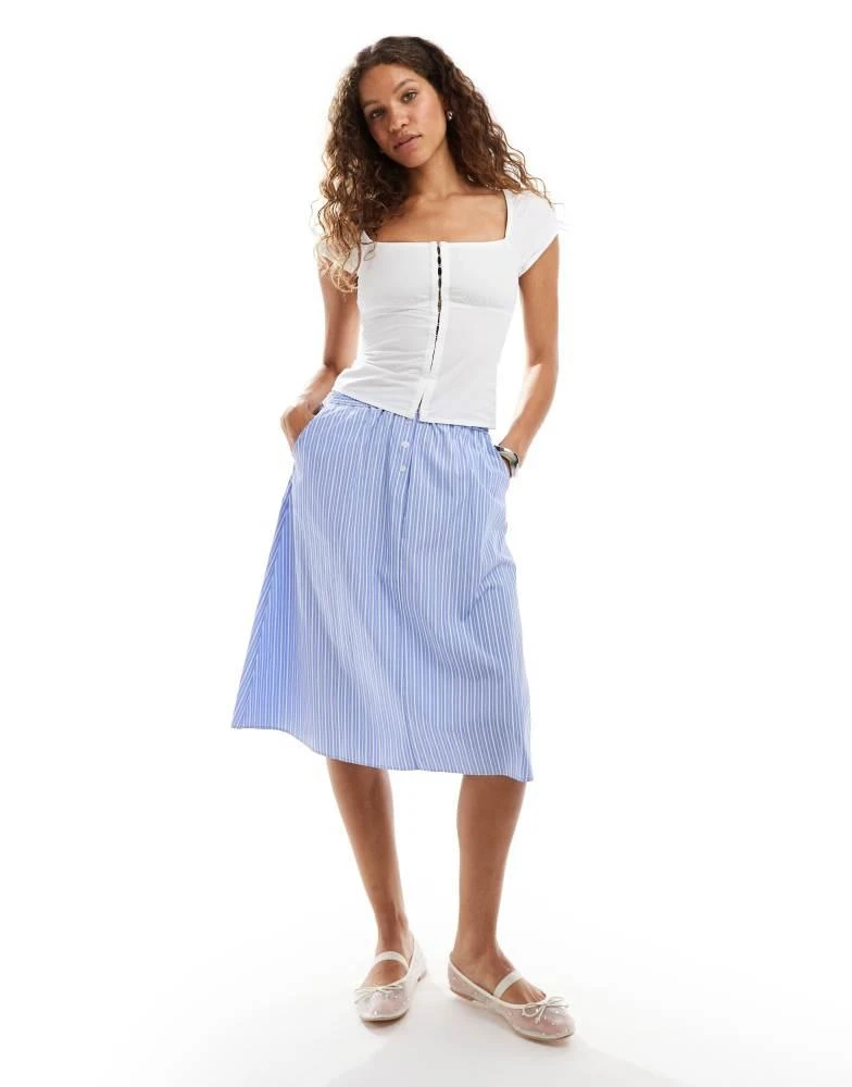 Weekday Weekday Elsa corset style square neck top in white 2