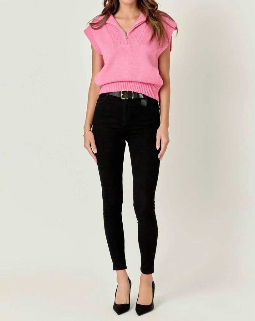 English Factory English Factory - Zip Mock Neck Knit Sweater Vest 2
