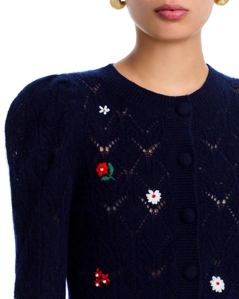 AQUA AQUA 100% Cashmere Crewneck Cardigan Sweater - Exclusive 5