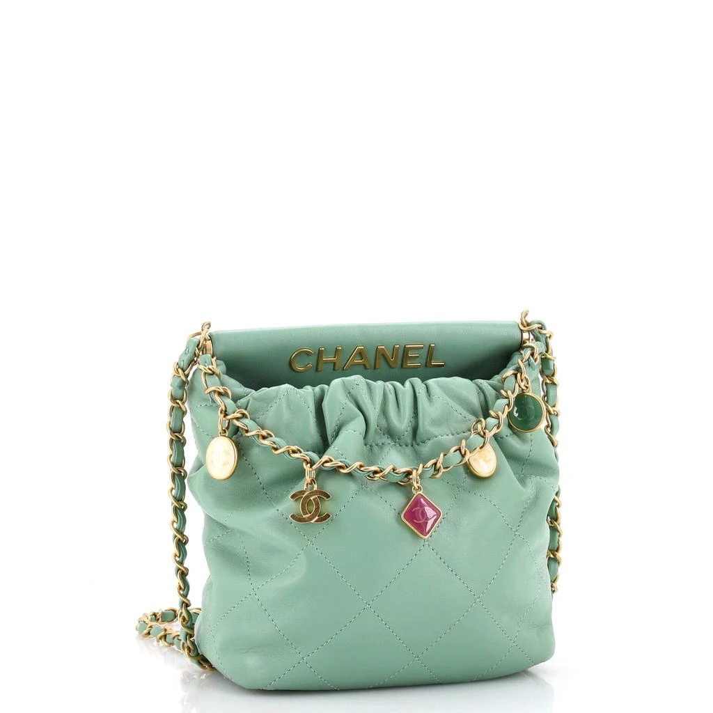 Chanel Resin Charms Chain Bucket Bag Quilted Lambskin Small 3