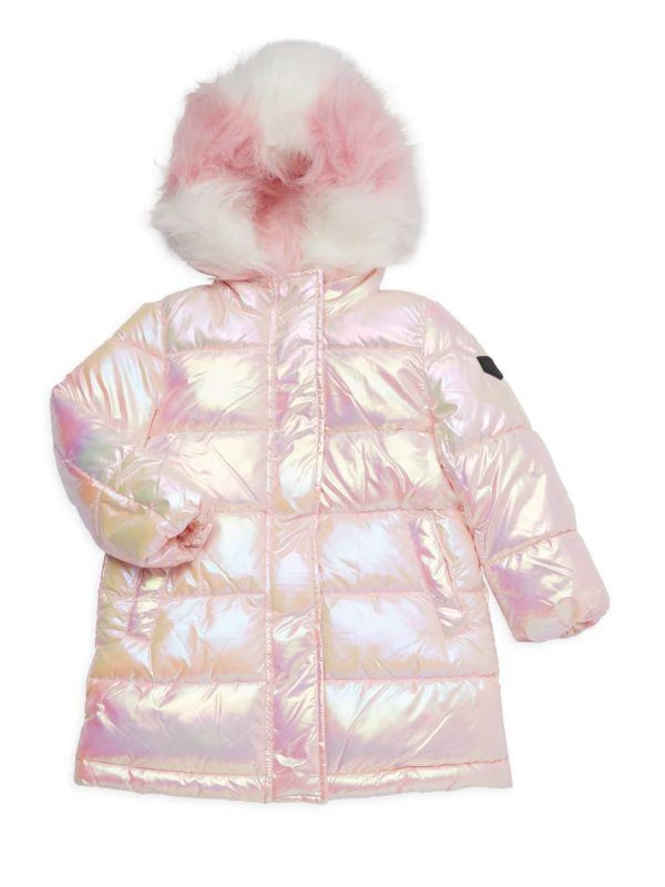 Sam Edelman Little Girl's Faux Fur Hooded Puffer Jacket 1