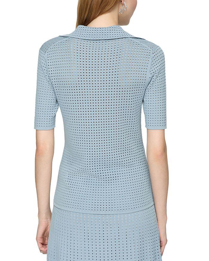 Lafayette 148 New York Pointelle Stitch Polo Shirt