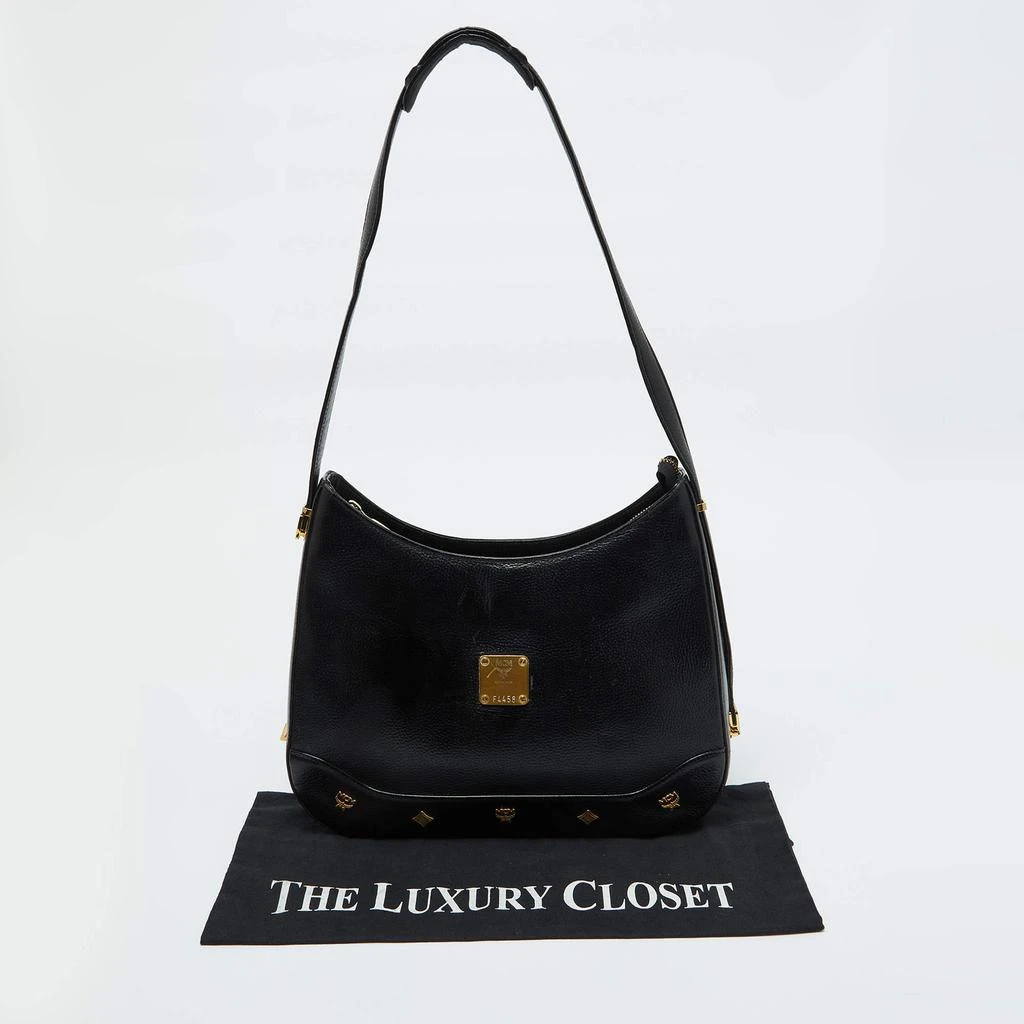 MCM MCM Black Leather Zip Shoulder Bag 12
