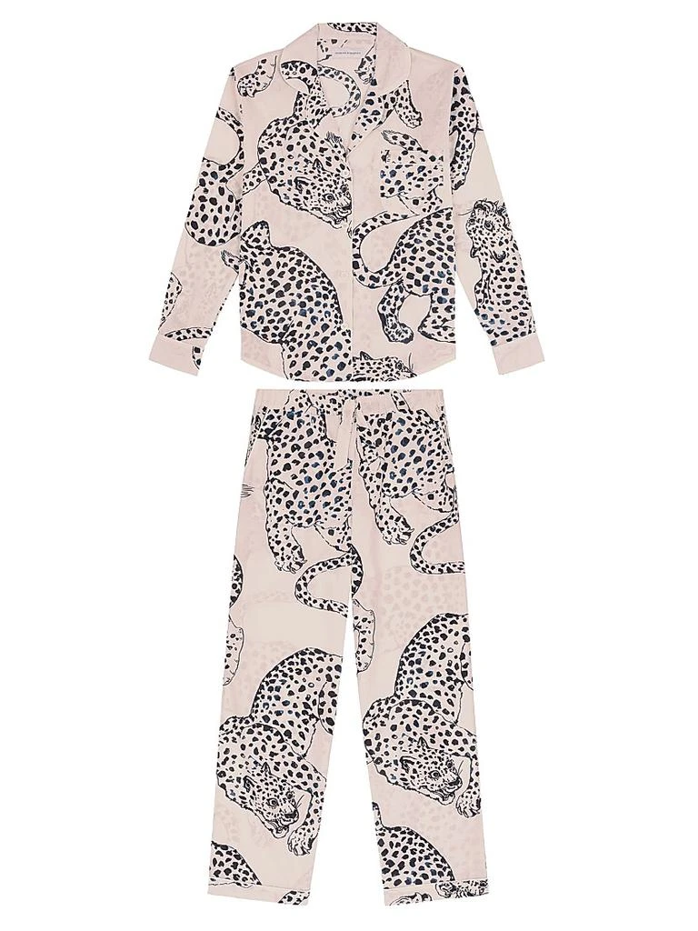 Desmond & Dempsey 2-Piece Jag-Print Cotton Pajama Set 1