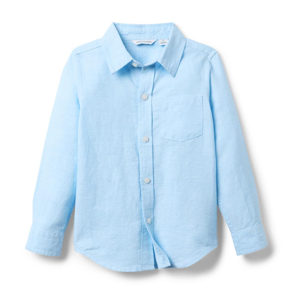 Janie and Jack Linen Roll-Up Shirt (Toddler/Little Kid/Big Kid)