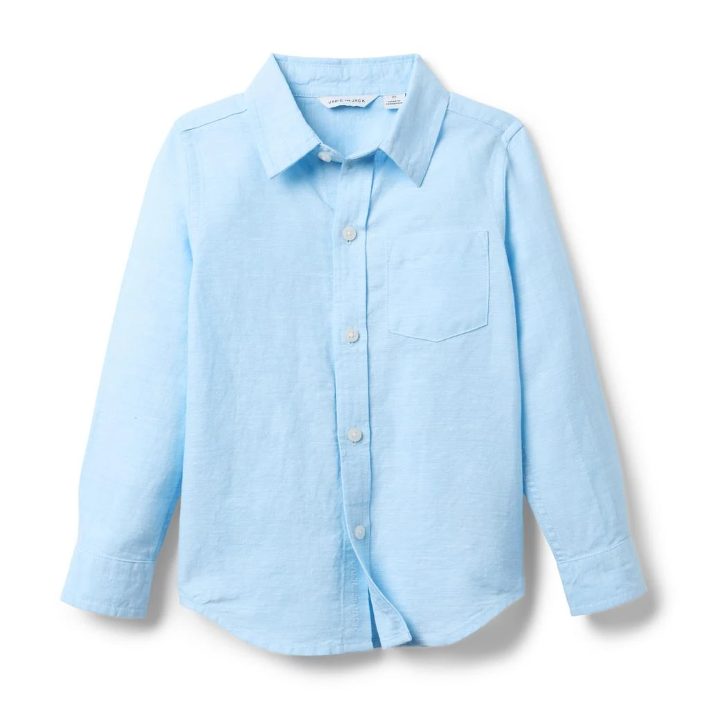 Janie and Jack Linen Roll-Up Shirt (Toddler/Little Kid/Big Kid) 1
